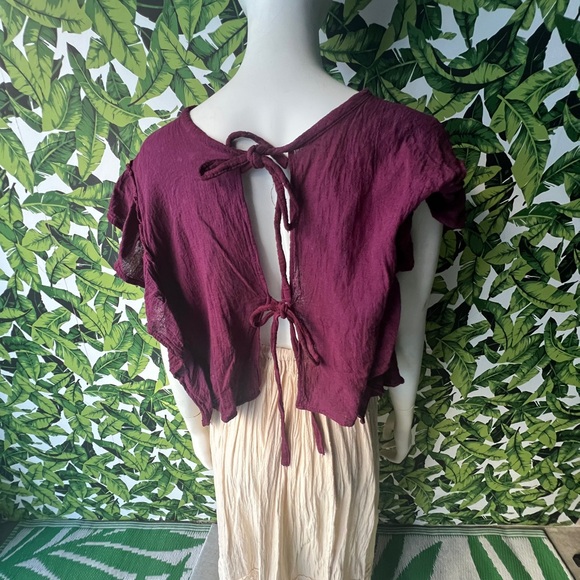 Purple Crop Top | One size fits most, 100% Organic Cotton, Hand-made - Picture 4 of 4